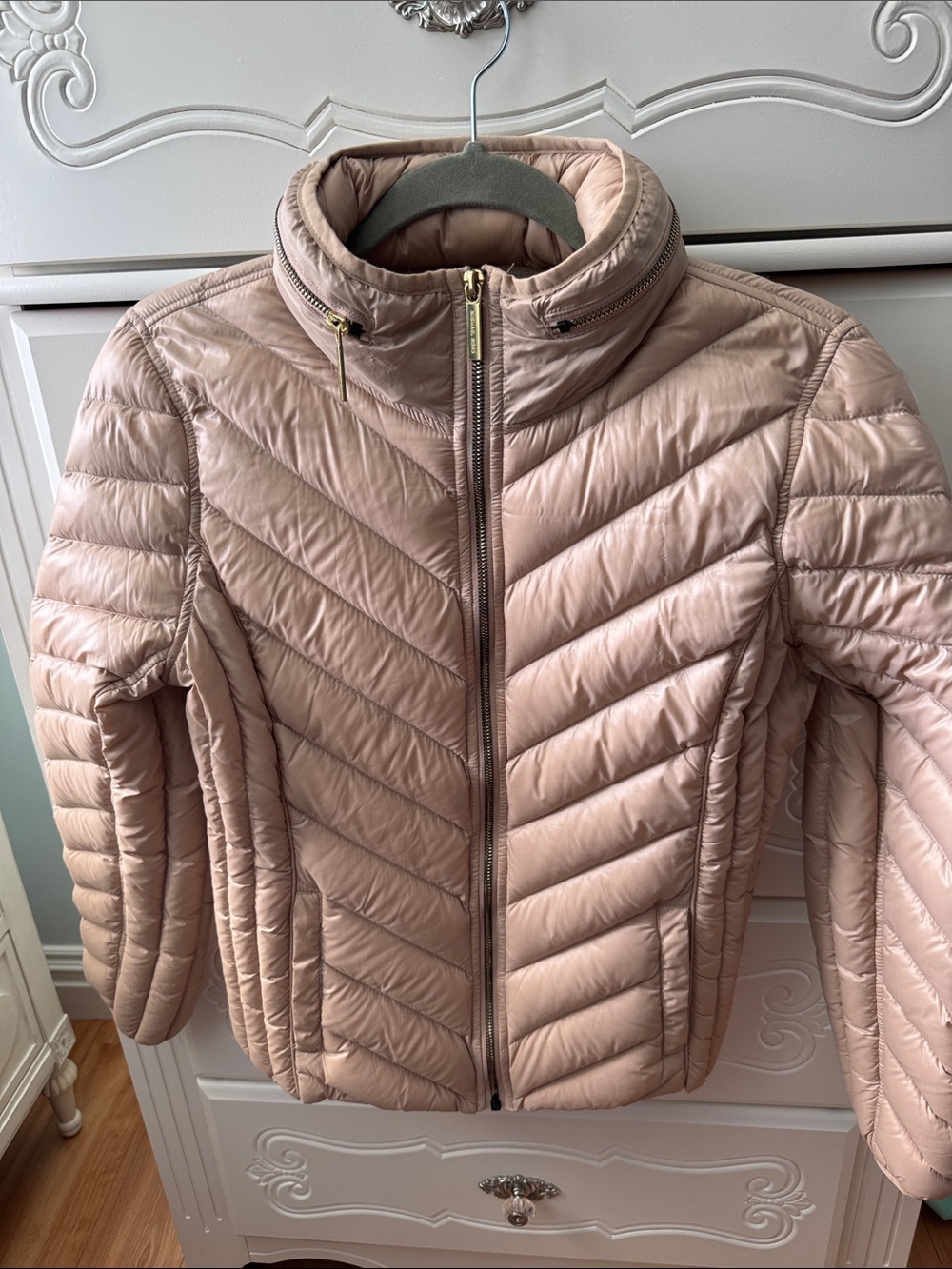 MICHAEL Michael Kors Dusty Blush Packable Chevron Puffer Jacket
